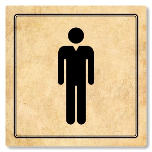 WC muži, 100x100mm, pergamen, Utah